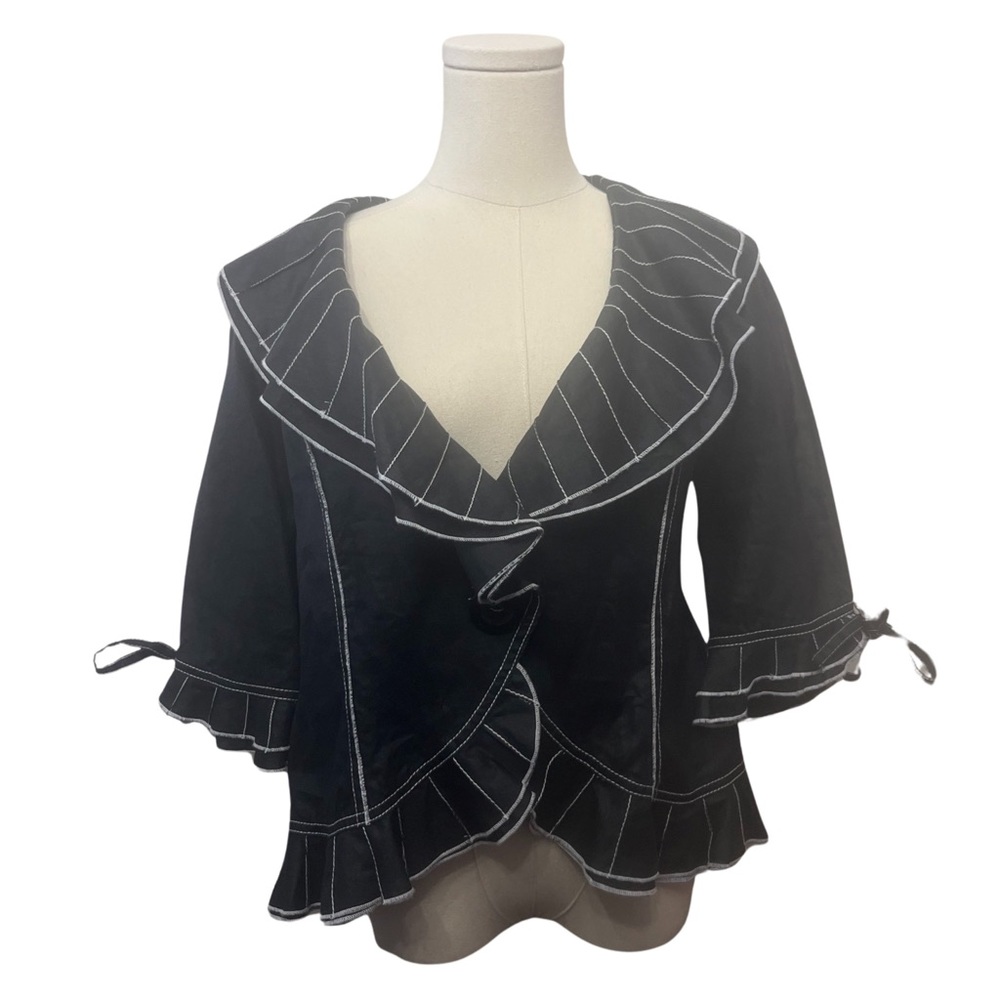 Svetlana light blazer jacket with ruffle details